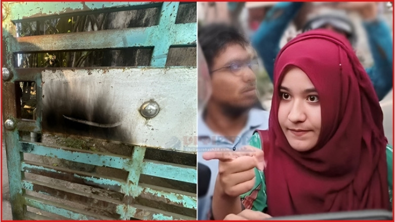 ডাকসু নেত্রীর বাড়িতে আগুন, ককটেল বিস্ফোরণ