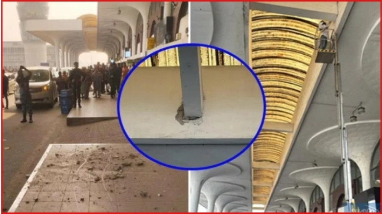 ভূমিকম্পে খসে পড়েছে শাহজালাল বিমানবন্দরের সিলিংয়ের প্লাস্টার