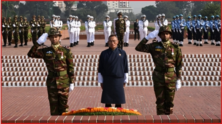 জাতীয় স্মৃতিসৌধে ভুটানের প্রধানমন্ত্রীর শ্রদ্ধা নিবেদন