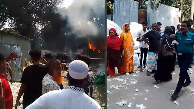অগ্নিকাণ্ডে বীরত্ব দেখালেন ওসি খালিদ