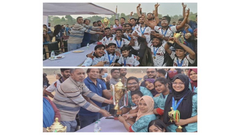 কুবিতে আন্তঃবিভাগ ভলিবল চ্যাম্পিয়ন লোক প্রশাসন ও বাংলা বিভাগ