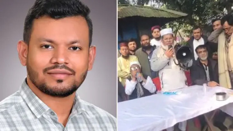 রামগঞ্জে ছেলে শাপলা কলি ও বাবা ধানের শীষের প্রচারণায়