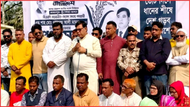 জামালপুর সদর-৫ আসনে ধানের শীষের প্রার্থী ওয়ারেছ আলী মামুনের নির্বাচনী প্রচারণা ও পথসভা