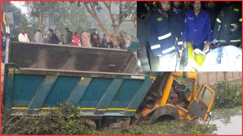 নওগাঁর মহাদেবপুরে ডাম্প ট্রাকের চাপায় ভ্যানের ৫ যাত্রী নিহত