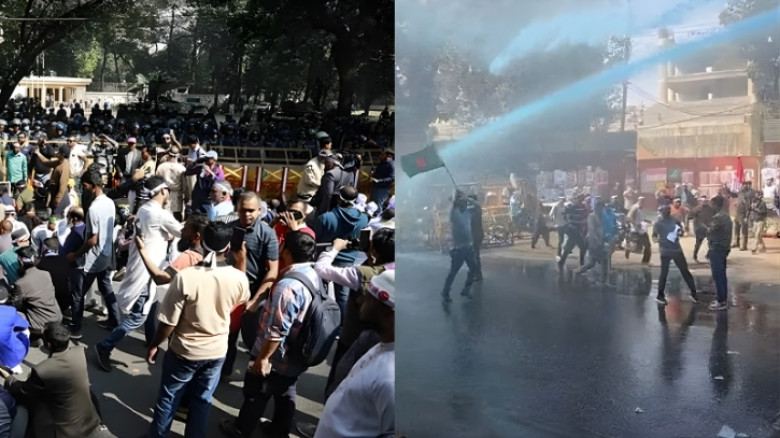 নবম পে-স্কেল বাস্তবায়নের দাবিতে যমুনামুখী আন্দোলনকারীরা, পুলিশের টিয়ারগ্যাস-সাউন্ড গ্রেনেড নিক্ষেপ