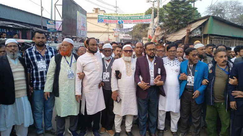 আখাউড়ায় বিএনপির উদ্যোগে নির্বাচনী গণমিছিল