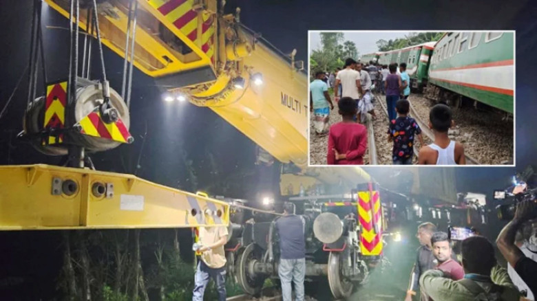 বগুড়ায় ট্রেন লাইনচ্যুত: সহকারী স্টেশন মাস্টার বরখাস্ত, উদ্ধার কাজে ২ ট্রেন