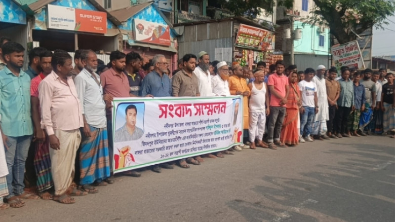 নবীনগরে চেয়ারম্যান-ভাইয়ের বিরুদ্ধে চাঁদাবাজি ও দখলের অভিযোগে সংবাদ সম্মেলন