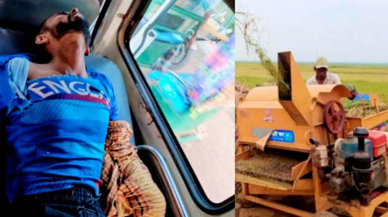 ব্রাহ্মণবাড়িয়ায় ভোমা মেশিনে ধান মাড়াই করতে গিয়ে শ্রমিকের হাতের কব্জি বিচ্ছিন্ন
