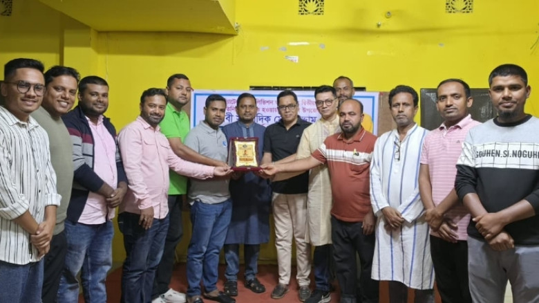 সেরা প্রতিনিধি নির্বাচিত হওয়ায় সাদ্দাম হোসেনকে আখাউড়ায় সাংবাদিক কল্যাণ সোসাইটির সংবর্ধনা