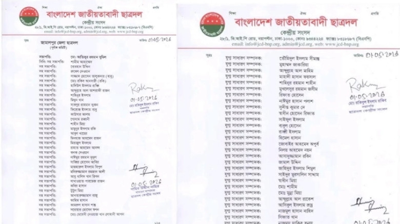 প্রবাসী-অছাত্র- মাদক মামলার আসামি নিয়ে ৪৫৩ সদস্যের জামালপুর ছাত্রদলের কমিটি