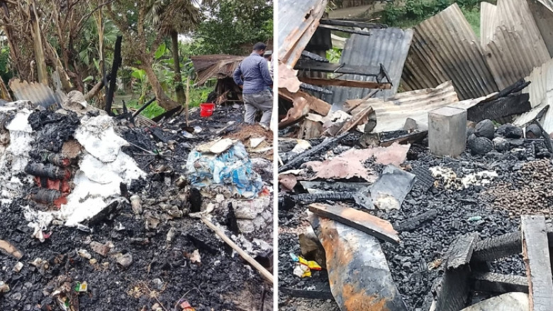 বোরহানউদ্দিনে বাজারে অগ্নিকাণ্ডে ৭ দোকান  পুড়ে ছাই