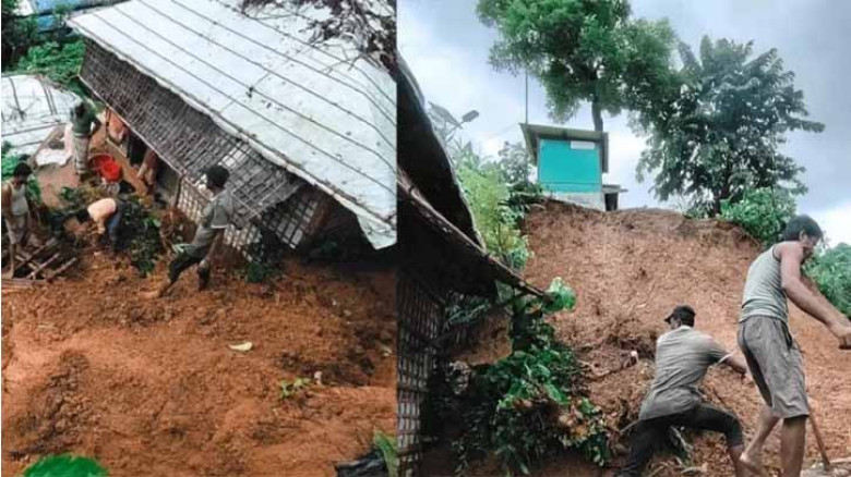 রোহিঙ্গা ক্যাম্পে পাহাড় ধসে নারী-শিশুসহ ৯ জনের মৃত্যু